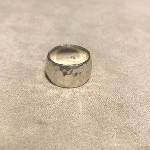 Hammered sterling silver ring